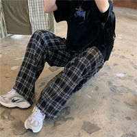 Letnie/zimowe spodnie w kratę męskie S-3XL proste spodnie na co dzień dla mężczyzn/kobiet spodnie hip-hopowe Harajuku 3